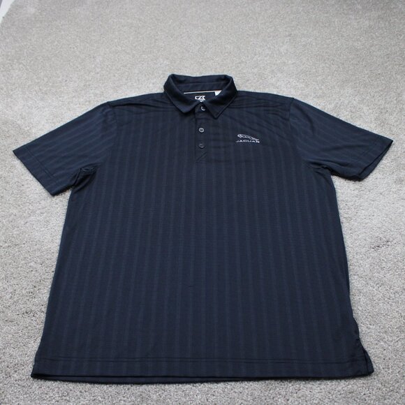 Cutter & Buck Jaguar Polo Shirt Men Medium Blue CB DryTec Polyester S/S Pullover - Picture 2 of 13